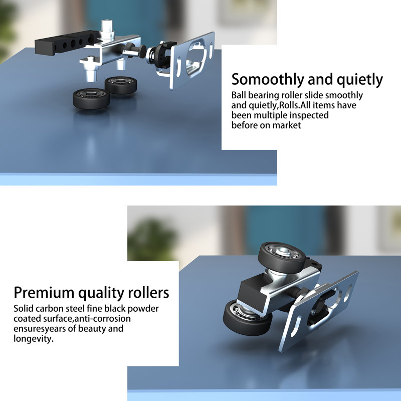 JUBEST Bypass Sliding Door Hardware, Bypass Wardrobe Closet Door